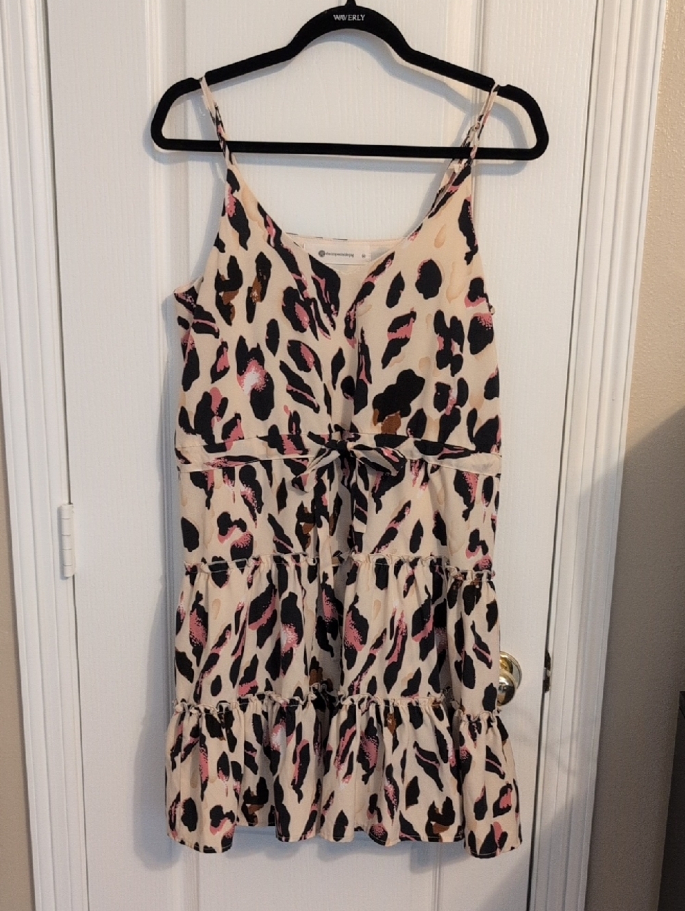 The Impeccable Pig Cream, Black & Pink Animal-Print Mini Dress